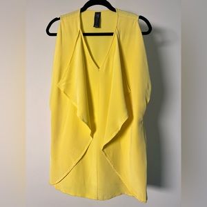 Zero + Maria Cornejo Yellow Asymmetrical Sleeveless Blouse Size Med